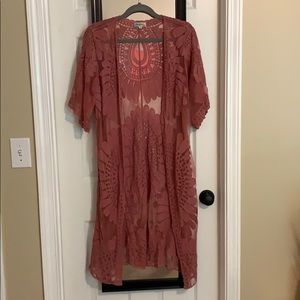 Rebellion Lace Kimono Cover-up M